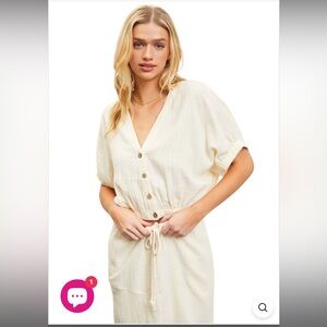 Kendall lane Marcie cropped top in cream size S